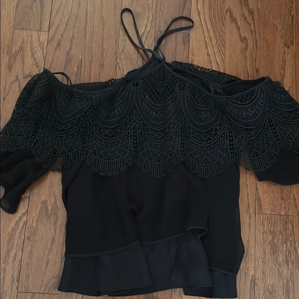 Elegant Black Lace Off-Shoulder Top